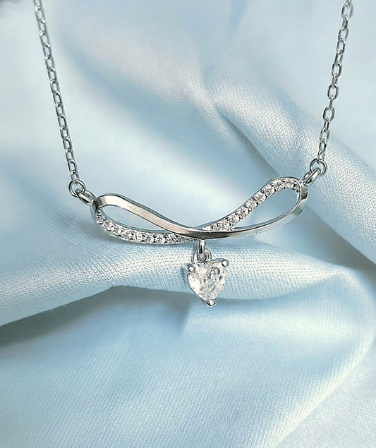 KAAVI Women's Studded Infinity Heart Chain Pendant