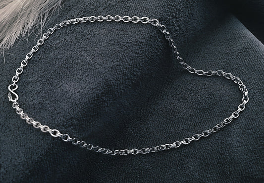 Eagle embosed 925 Pure Silver Men's Chain