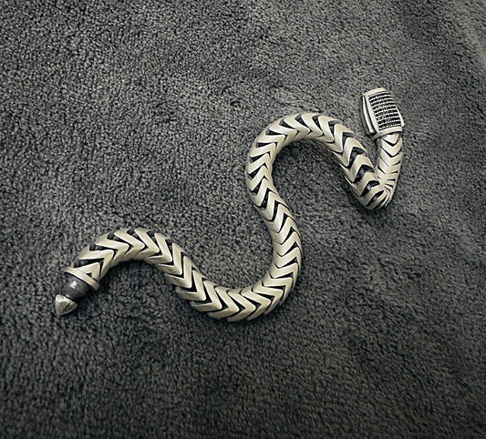 Men's Viper Crest Pure 925 Silver Turkish Bracelet