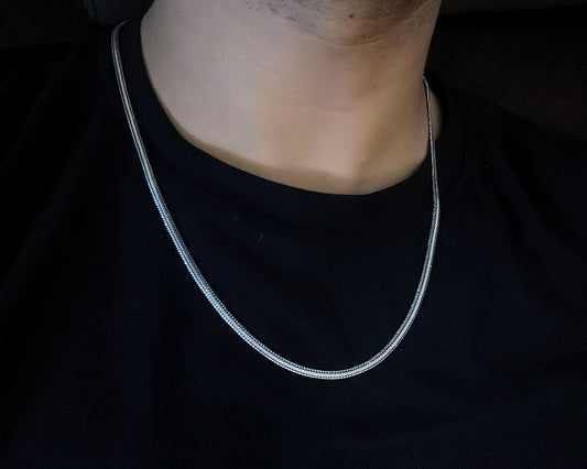 Fashion Frill Pure 925 Oxidized Silver Men's Chain