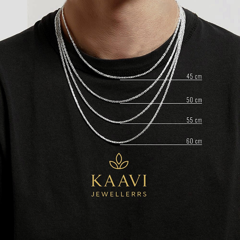 Frill Italian Cuban Linkage 925 Silver Chain by KAAVI JEWELLERRS