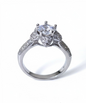 Floral Halo Pure Silver Women Ring