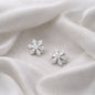 Sparkling Snowflake Dewdrop Bloom 925 Silver Earring