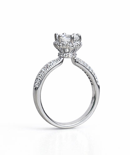 Aurielle Halo Solitaire Ring For Women