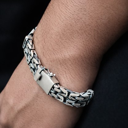 Imperial Byzantine Double Layered 925 Silver Bracelet