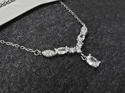 Serene V-Drop 925 Silver Pendant Chain For Women