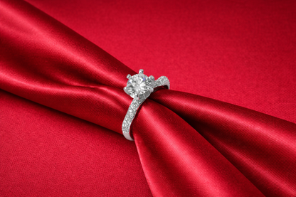 Silver Elevated Glittering Ring