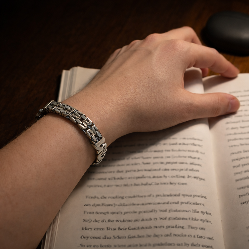 Imperial Byzantine Double Layered 925 Silver Bracelet