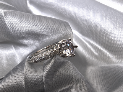 Florencia Bloom Solitaire Silver Ring For Women