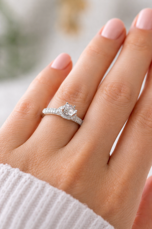 Silver Aura Royal Whisper Ring For Women