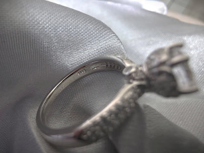 Florencia Bloom Solitaire Silver Ring For Women