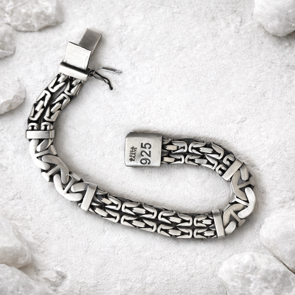 Imperial Byzantine Double Layered 925 Silver Bracelet