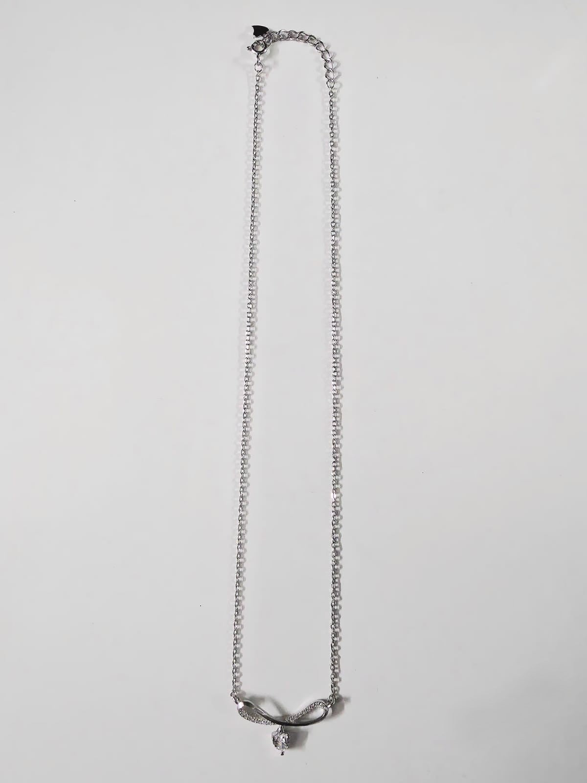 KAAVI Women's Studded Infinity Heart Chain Pendant