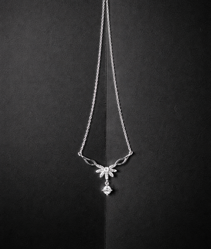 Aurora Petal Drop Necklace 925 Silver For Women