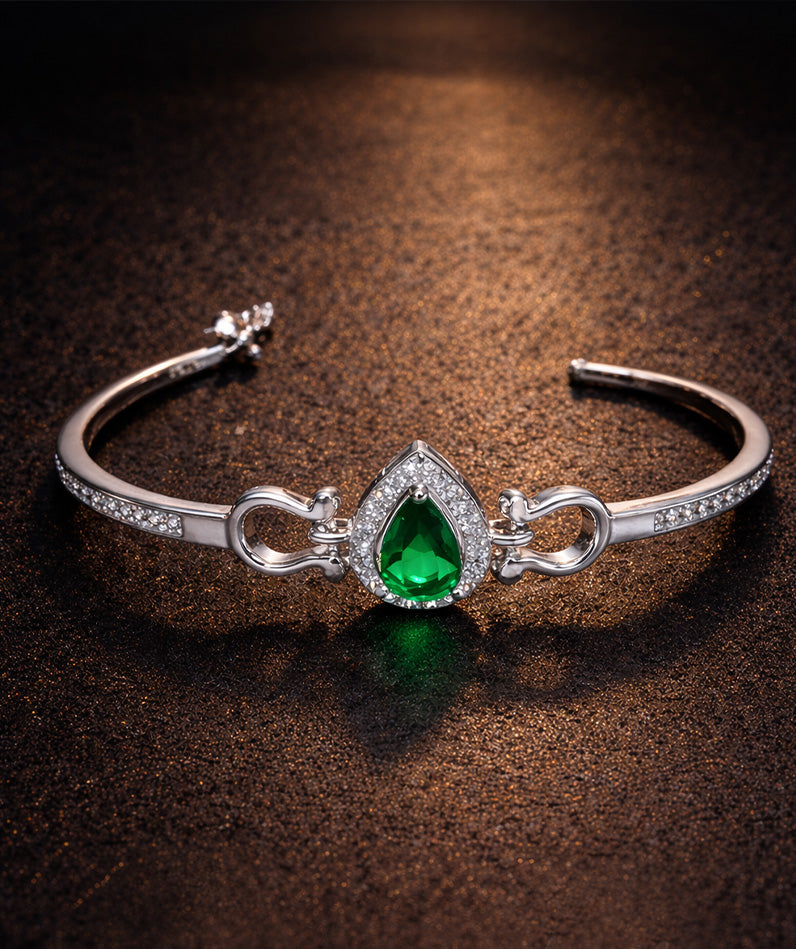 Evergreen Halo 925 Silver Bracelet For Female