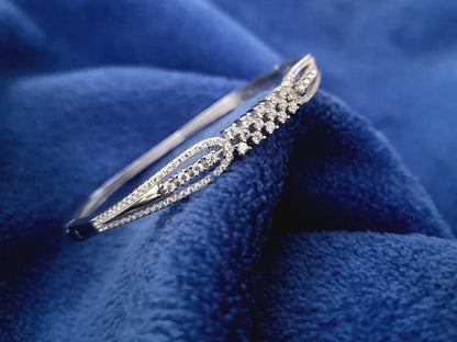 Women Silver Signature Solitaire Pure 925 Silver Bracelet