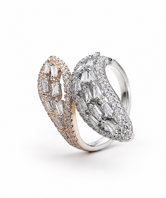 Celeste Twin Leaf Wrap Silver 925 Ring