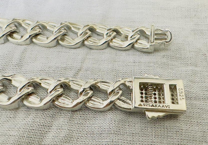 Men's Classic Cuban Leafy Cut Pure Silver Bracelet