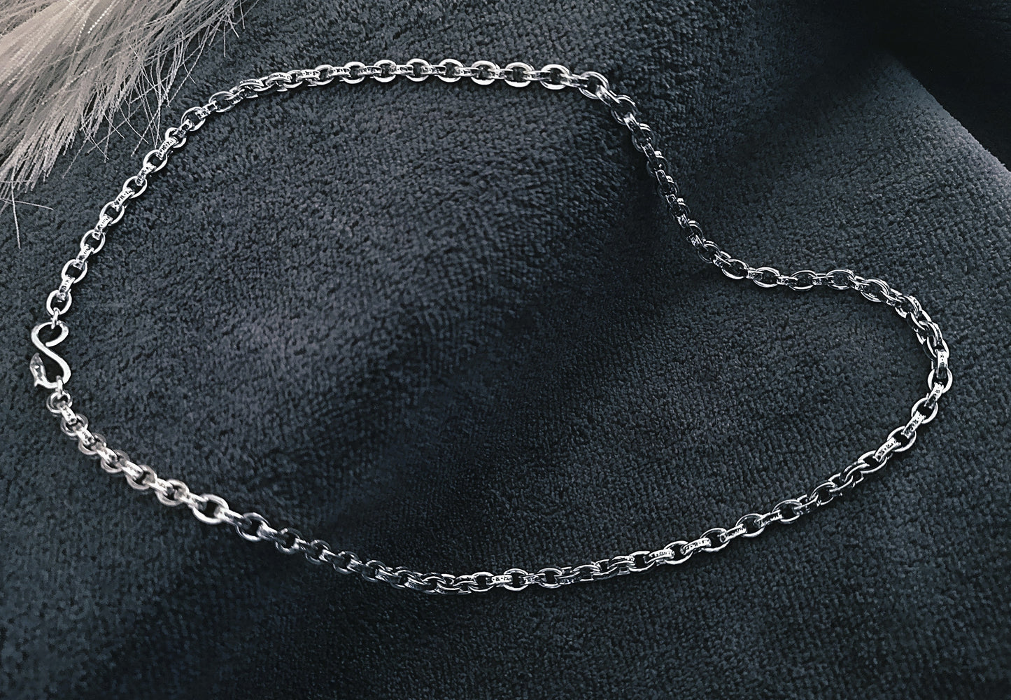 Eagle embosed 925 Pure Silver Men's Chain