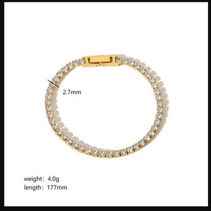 Geometric Bracelet With Zircon Inlay 18K Gold Plated Women's Fashion Jewelry
