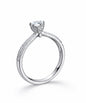 Silver Petal Solitaire Ring For Women