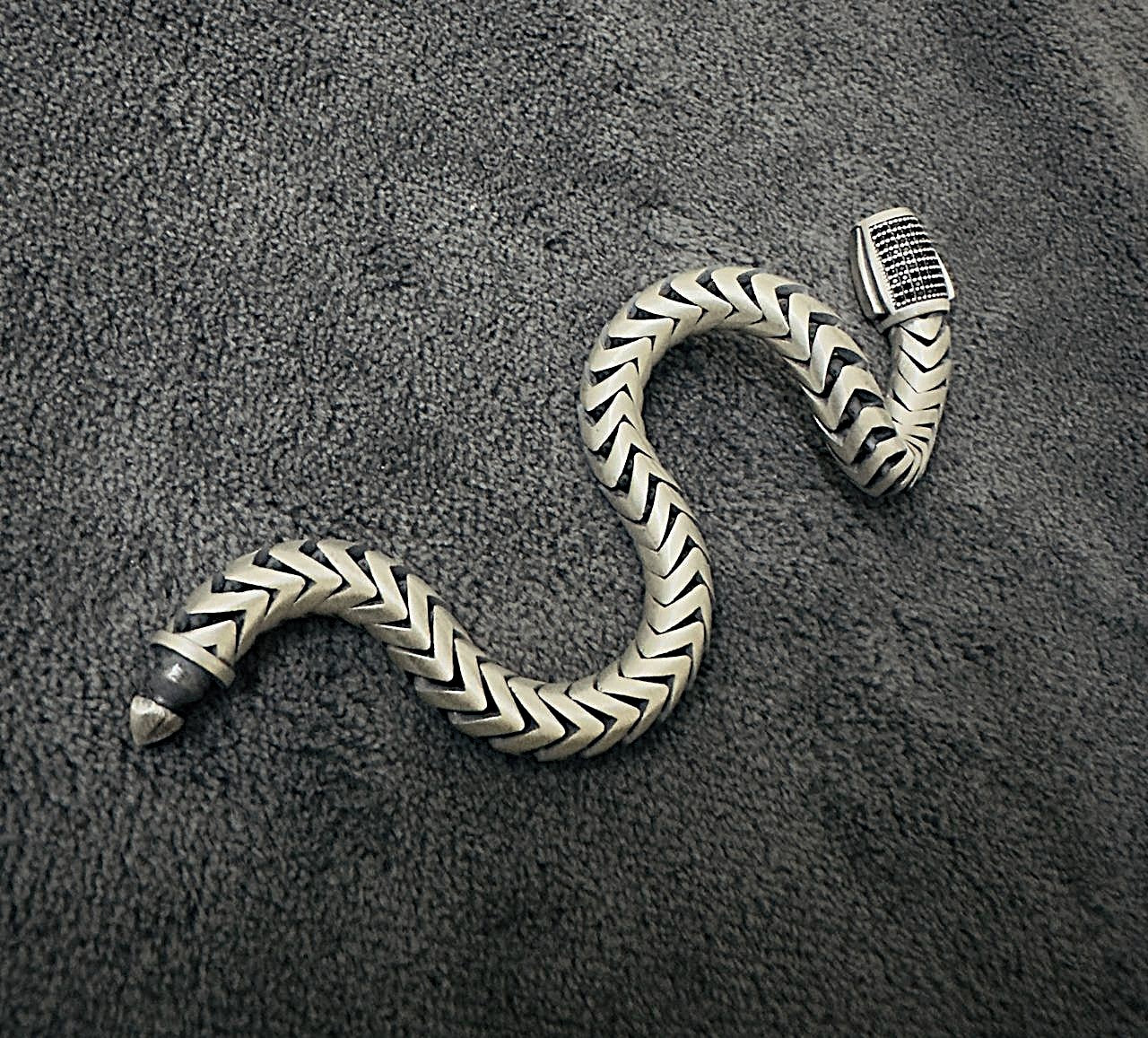 Men's Viper Crest Pure 925 Silver Turkish Bracelet