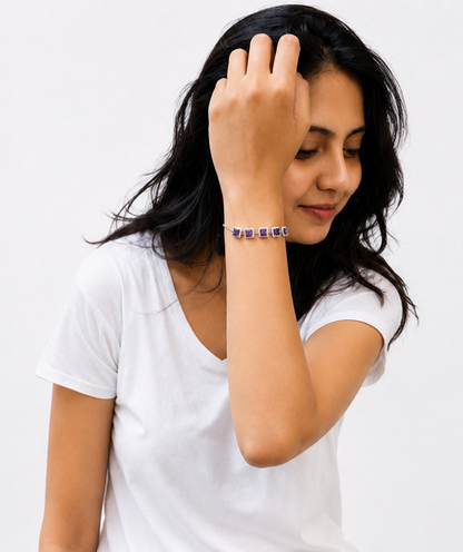 Rosé Violet Twilight Silver Bracelet
