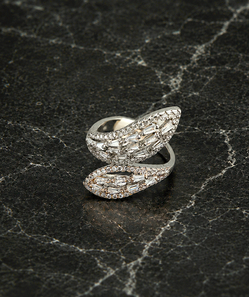 Celeste Twin Leaf Wrap Silver 925 Ring