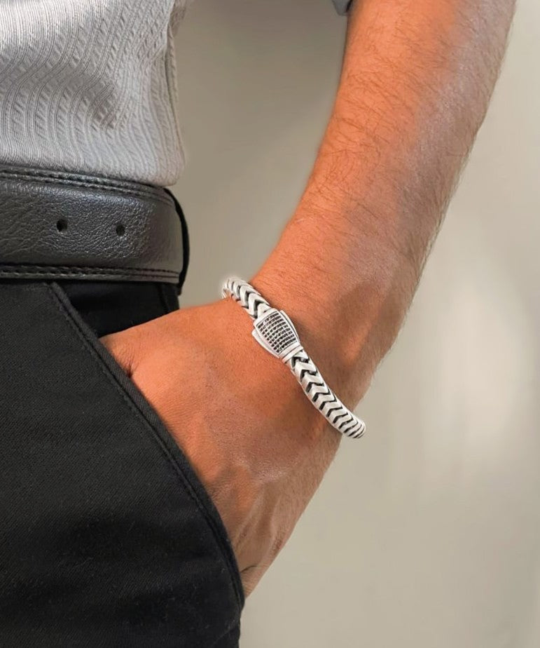 Men's Viper Crest Pure 925 Silver Turkish Bracelet