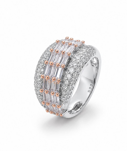 Luxury Multi-Row Diamond Silver 925 Ring