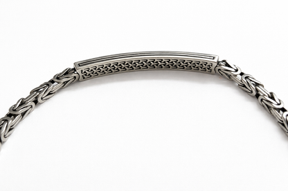 Classic 925 Silver bracelet with Orange-Red Gemstones For Mens