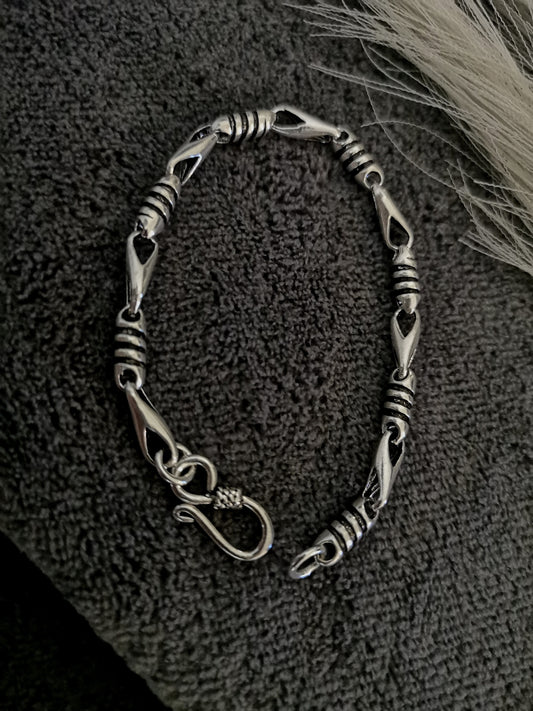 Men's CubanConeCut Oxidised Bracelet