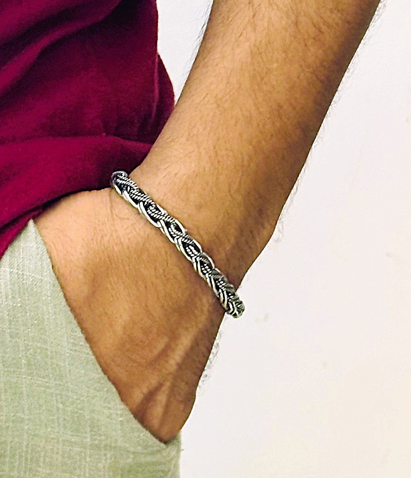 Antique Vintage Oxidised Bracelet For Men