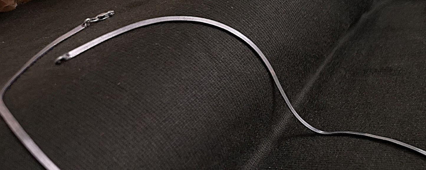 Men's Herringbone Pure 925 Silver Chain