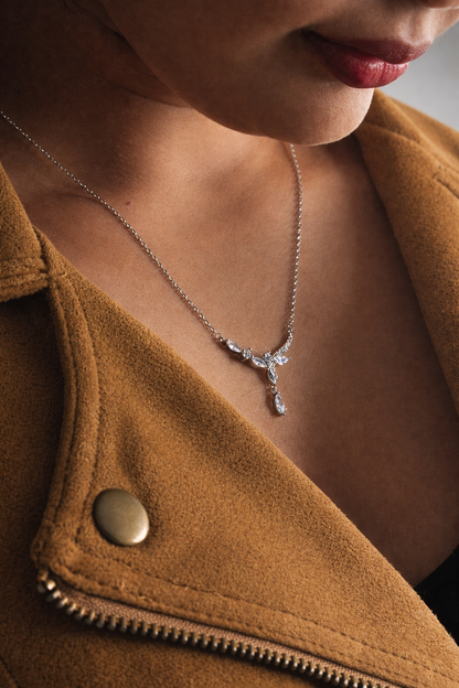 Elegant 925 Pure Silver Necklace with Heart Charm