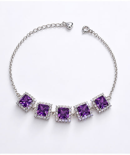 Rosé Violet Twilight Silver Bracelet