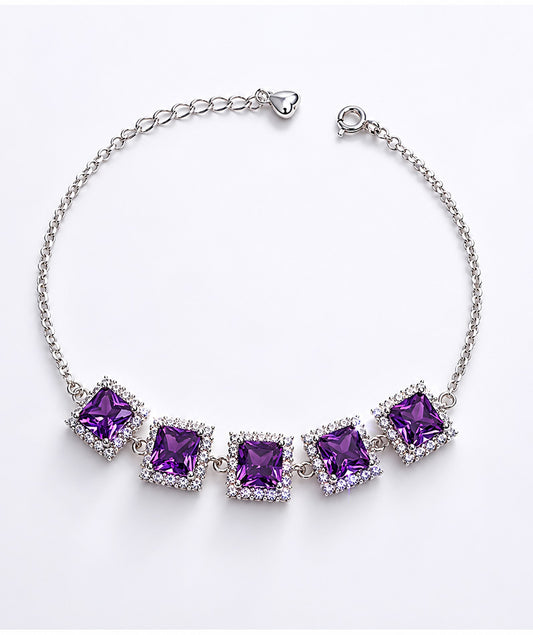 Rosé Violet Twilight Silver Bracelet