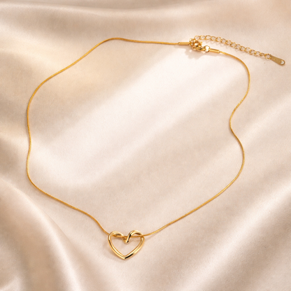 Heart Outlined Gold-Plated Anti Tarnish Necklace