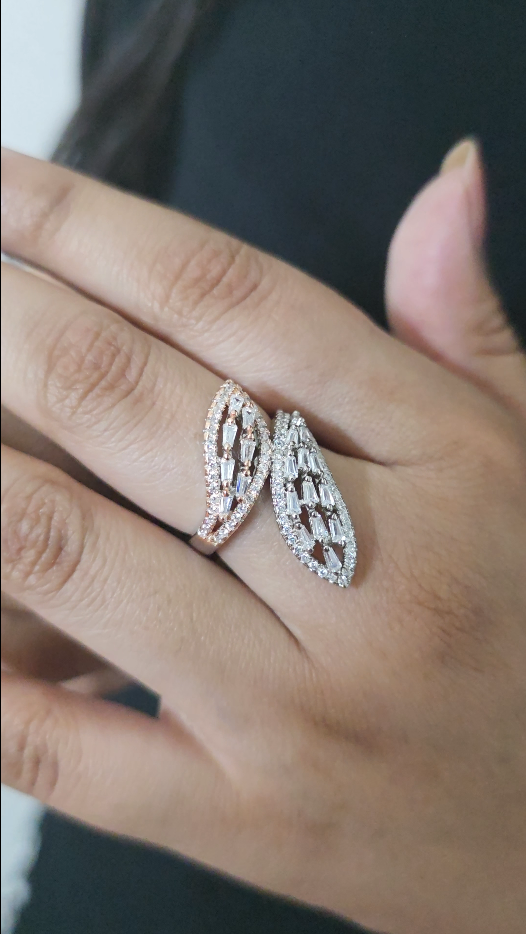Celeste Twin Leaf Wrap Silver 925 Ring