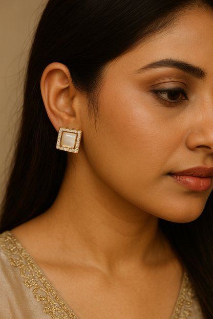 Opal Square Female Earrings