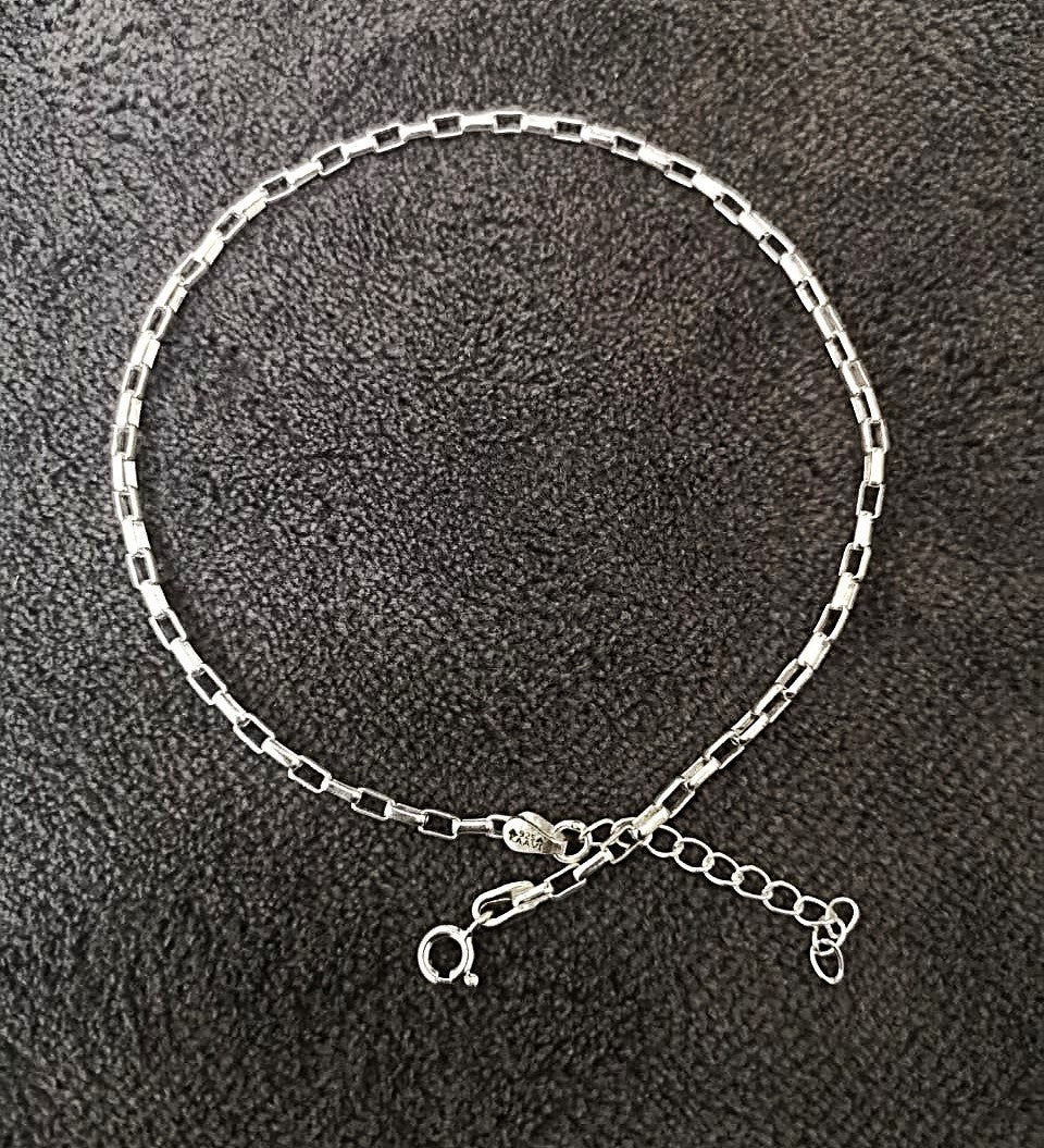 KAAVI Women's Cuban 925 Silver chain Anklet