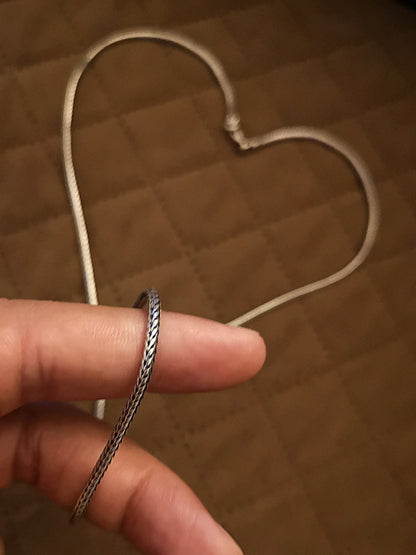 Fashion Frill Pure 925 Oxidized Silver Men's Chain