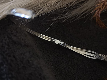 Women Silver Signature Solitaire Pure 925 Silver Bracelet