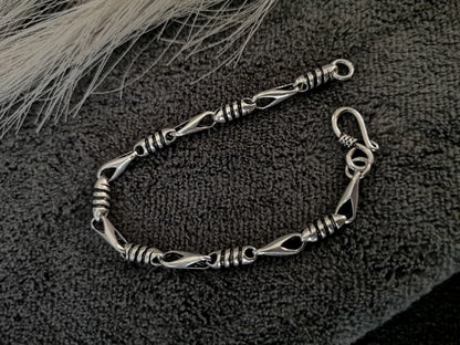 Men's CubanConeCut Oxidised Bracelet