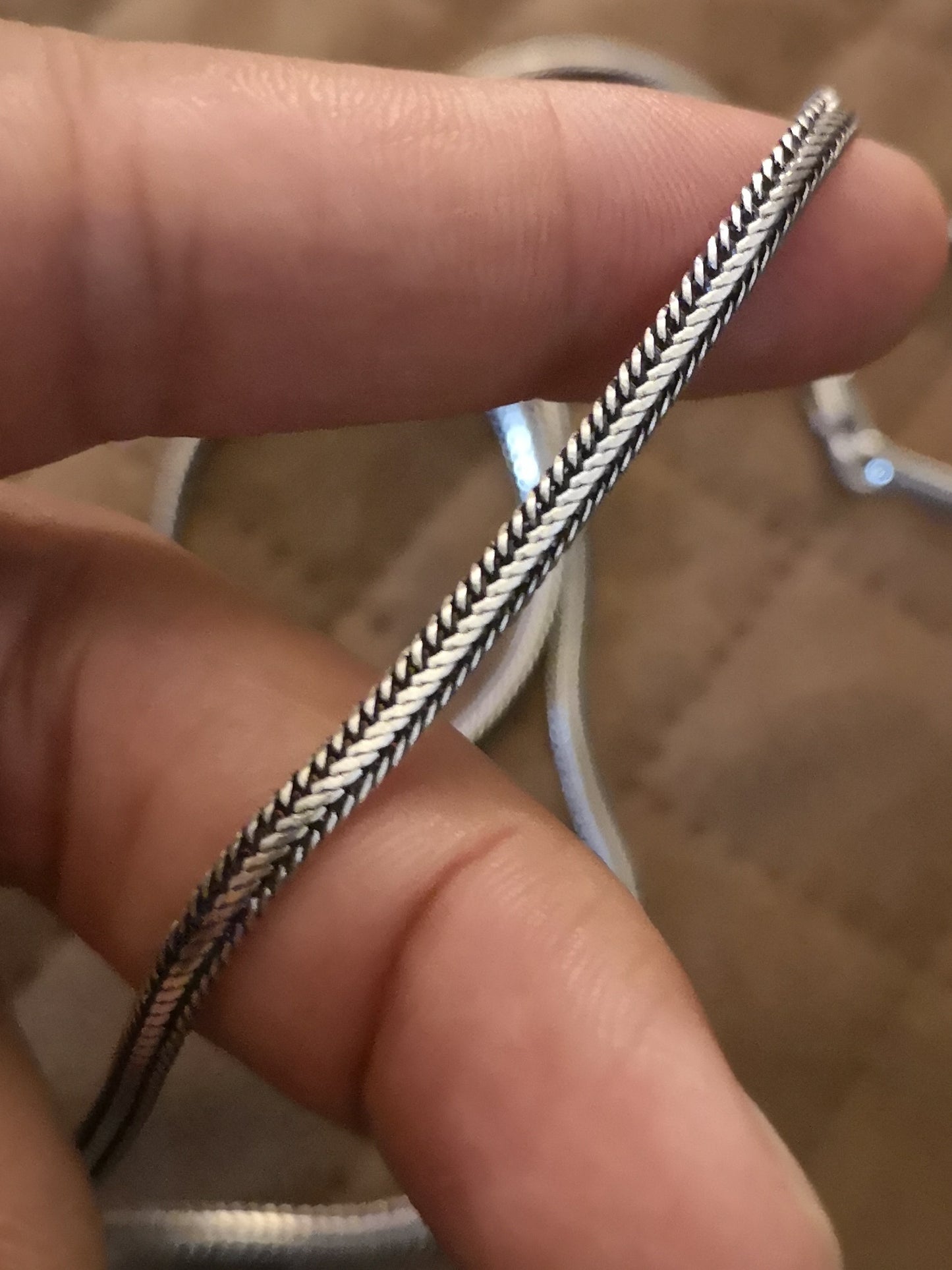 Fashion Frill Pure 925 Oxidized Silver Men's Chain