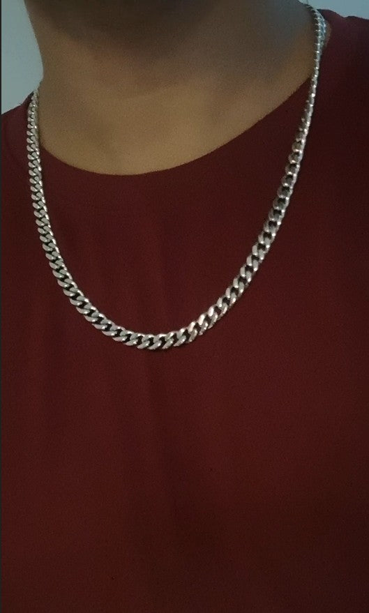 Frill Italian Cuban Linkage 925 Silver Chain by KAAVI JEWELLERRS