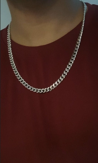 Frill Italian Cuban Linkage 925 Silver Chain by KAAVI JEWELLERRS