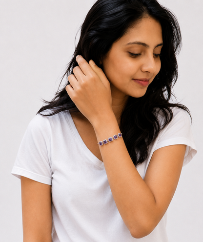 Rosé Violet Twilight Silver Bracelet