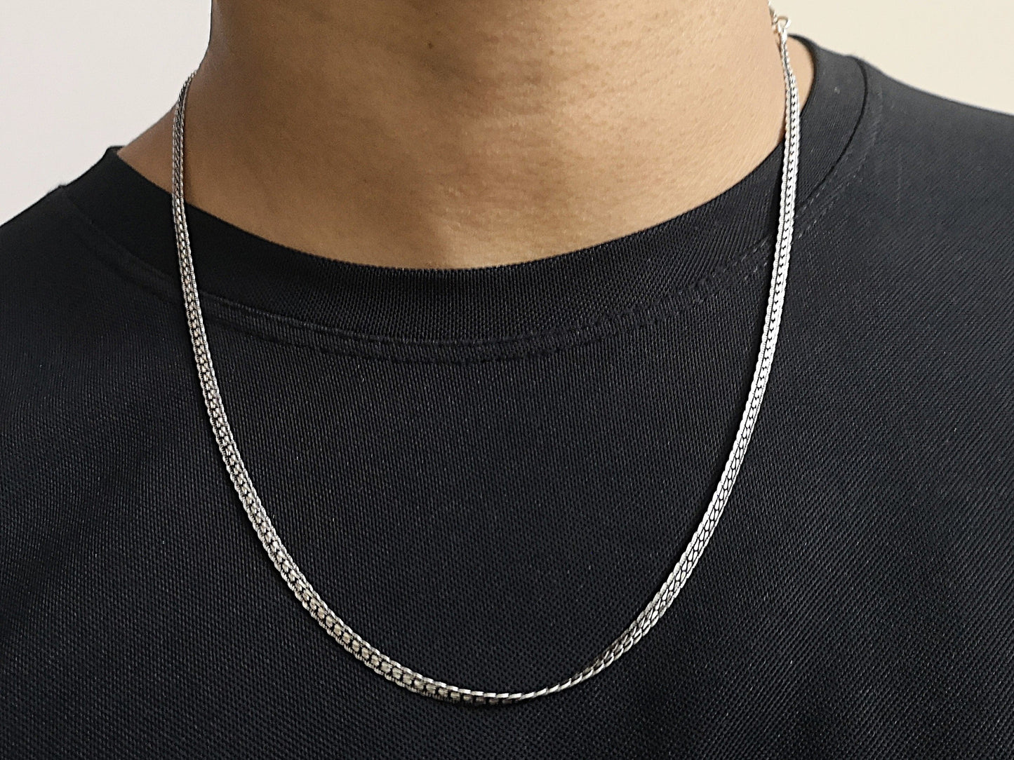 Everyday Frizzycompact Oxidized Men's 925 Silver Chain