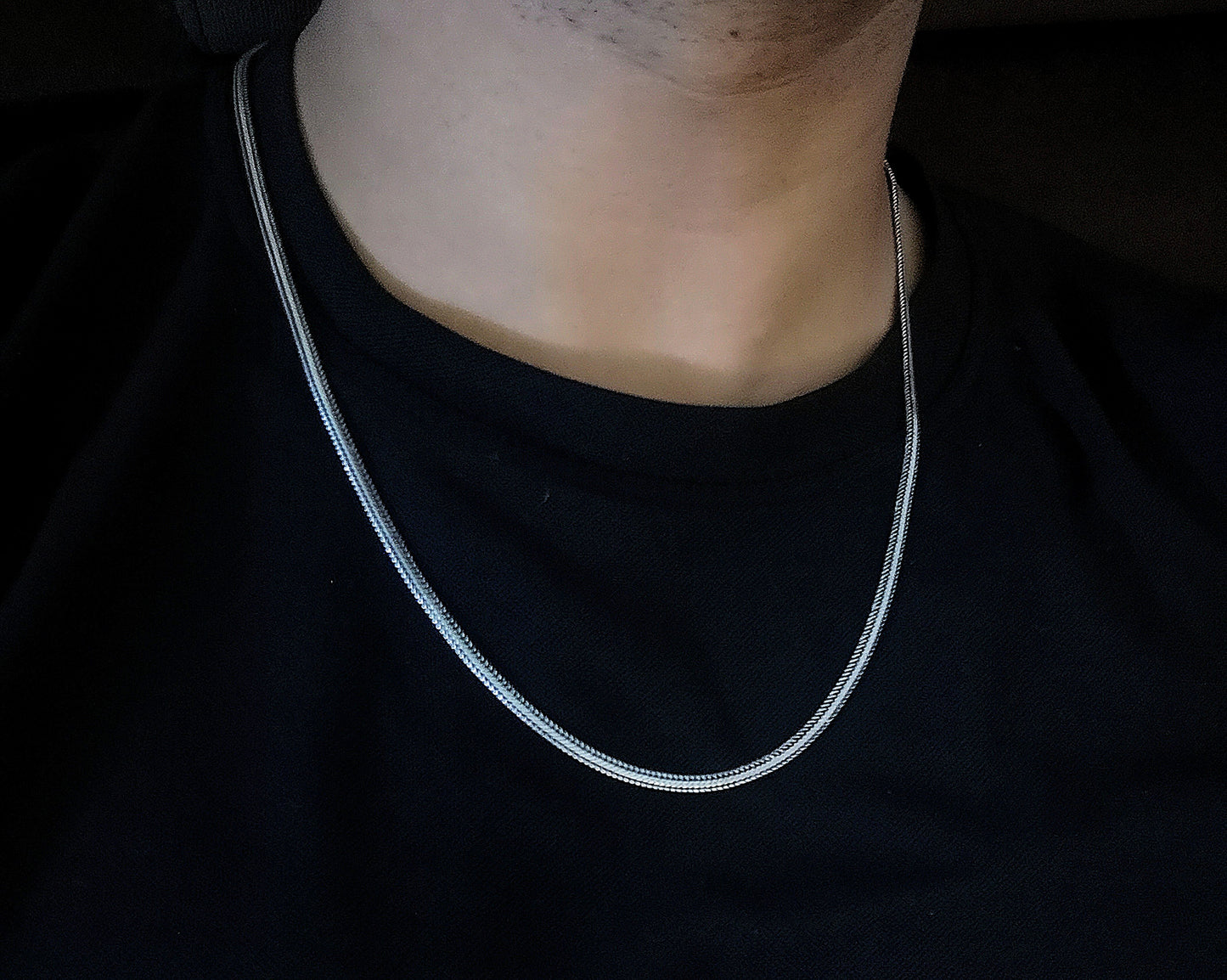 Fashion Frill Pure 925 Oxidized Silver Men's Chain